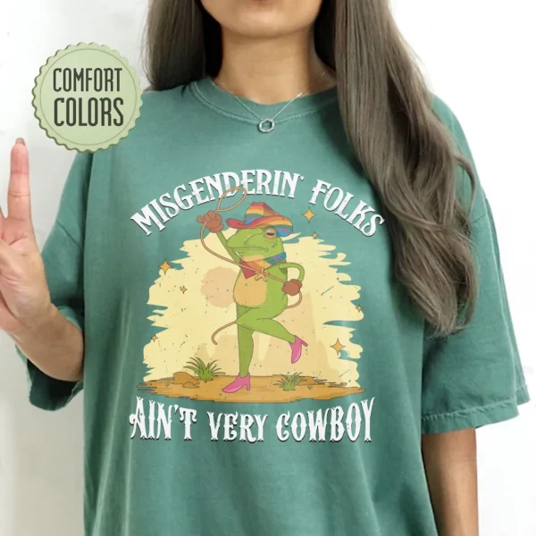 Funny Frog and Toad Say Gay Pride Shirt, LGBTQ+ Rainbow Tee, Misgendering Folks