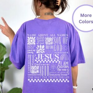 Names of Jesus Tee – Jesus T Shirt – Christian Streetwear – Bible Verse Tshirt – Christian Gift