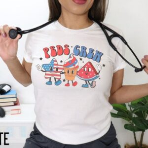 Peds Nurse Shirt – Peds 4th of July Shirt – Pediatric Nurse Tshirt – Nursing Shirt – Pediatric Nurse Group Gift