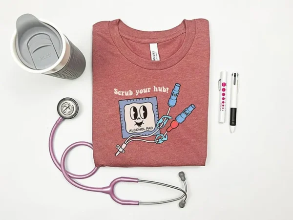 Scrub the Hub Funny Nurse Shirt, PICC Nurse RN Gift, Unique Nurse Apparel