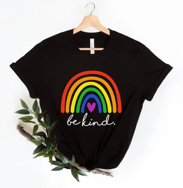 Be Kind Rainbow Shirt, LGBTQ+ Pride Tee, Inspirational Kindness, Equality Gift