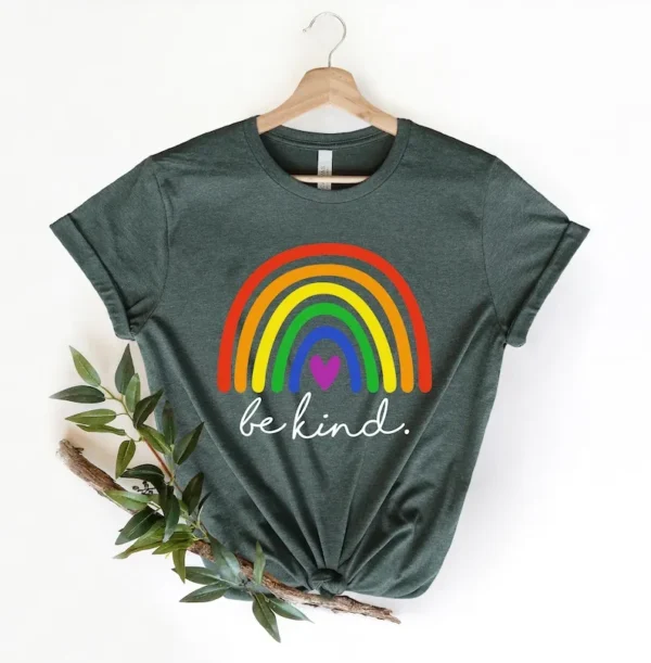 Be Kind Rainbow Shirt, LGBTQ+ Pride Tee, Inspirational Kindness, Equality Gift