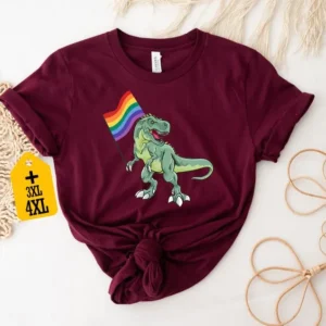 LGBTQ Dinosaur Shirt – LGBTQ Shirt – Rainbow Shirt – Gay Pride Shirt – Pride Month Shirt – Queer Gift