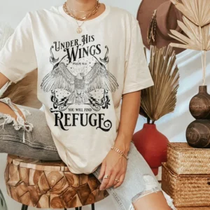 Under His Wings Shirt – Jesus Tshirt – Worship Shirt – Christian Gift – Christian TShirts – Bible Verse Shirt