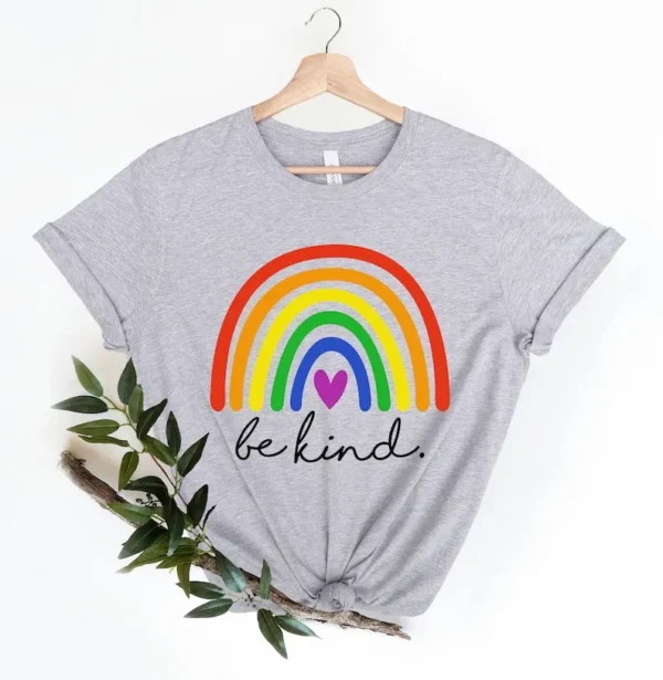 Be Kind Rainbow Shirt, LGBTQ+ Pride Tee, Inspirational Kindness, Equality Gift