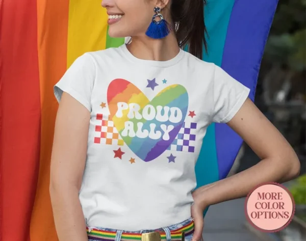 Queer Ally Pride Shirt, Rainbow LGBTQ+ Tee, Supportive Gift